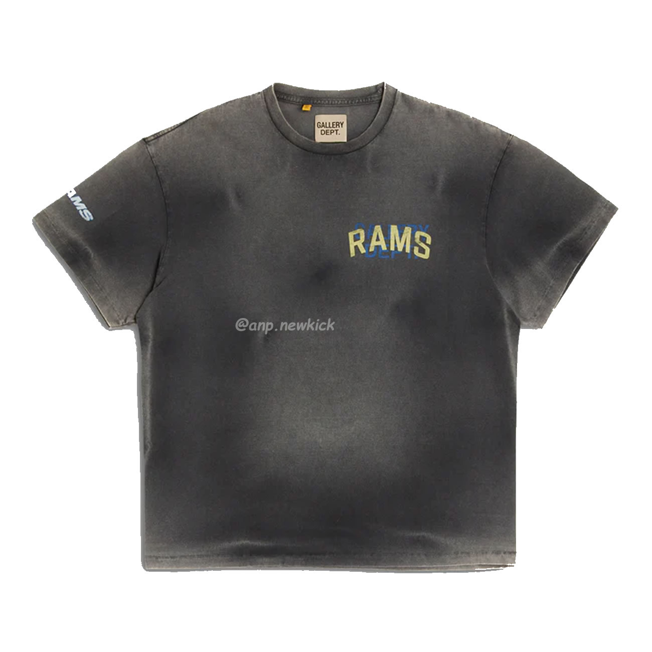 Gallery Dept X La Rams Tee Co Branded Letter Sun Faded Black Brown (3) - www.newkick.vip